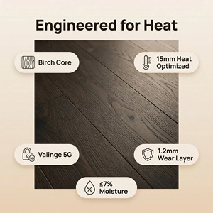 <span class=keywords><strong>Plancher</strong></span> chauffant compatible : Parquet contrecollé en frêne 1210x190x15mm avec âme multicouche en bouleau, système de pose Valinge Click pour pièces chauffées - Product Image 2