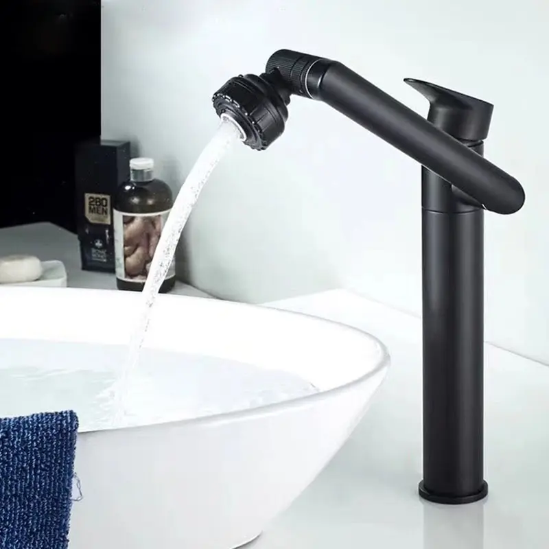 2022 nouveau Design robinets de salle de bains robinet d'eau moderne mélangeur chaud et froid Rotation libre robinet d'évier de salle de bains robinet à poignée unique 2 ans