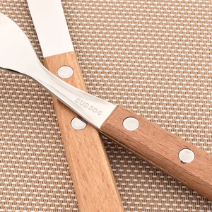 Retro Eco Friendly Stainless Steel 304 Wood Handle Cutlery <b>Set</b> Premium Flatware With Wooden Handle Wholesale - Product Image 4