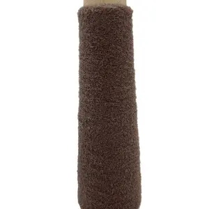 Bán Buôn Nylon 0.7 Ánh Sáng Màu Nâu Sang Trọng Fluffy Chồn Lông Crochet Dòng Sợi Cho Máy Dệt Kim