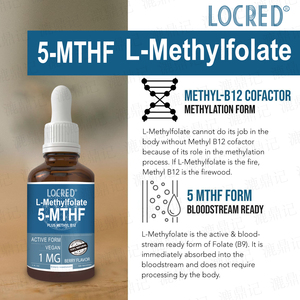Gotas Orales Veganas con Sabor a Bayas, con L-Metilfolato 5-MTHF <span class=keywords><strong>1mg</strong></span> y Metil <span class=keywords><strong>B12</strong></span> 500mcg, Botella de 60ml, Suplemento Dietético Diario Natural - Product Image 5