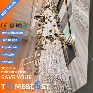 Tùy Chỉnh Lớn Sang Trọng <span class=keywords><strong>LED</strong></span> Đèn Chùm Pha Lê Thiết Kế Mới Trang Trí Trong Nhà Cho Khách Sạn Biệt Thự Trung Tâm Thương Mại Cầu Thang Điều Khiển Từ Xa Không Gian Phòng - Product Image 1