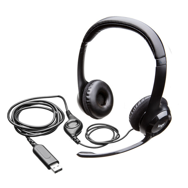 For Logitech H390 Headset Microphone USB Wired Stereo Headset for Desktop Computer Cross-Border Noise-Cancelling Digital Display