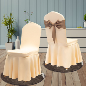 <span class=keywords><strong>Housse</strong></span> de <span class=keywords><strong>chaise</strong></span> universelle épaissie, élastique, antidérapante, anti-poussière, pour hôtel, mariage, banquet, en tissu air-layer, une seule pièce - Product Image 4