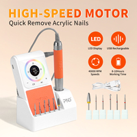 Machine à ongles rechargeable SNRQI OEM/ODM avec écran LCD, vitesse réglable 40000 tr/min, outil professionnel de manucure portable