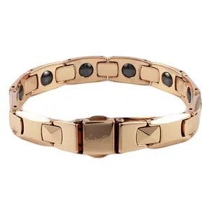 SZ CHENG JEWELERS rose gold jewelry tungsten carbide bracelet with magnet or germanium