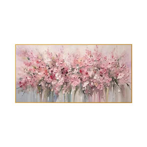 Nuovo Dipinto a Olio Astratto di Fiori di Ciliegio su Tela, Pittura con Texture Rosa, Arte Floreale Moderna per Soggiorno, Grande Decorazione Murale - Product Image 6