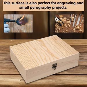 Caja de <span class=keywords><strong>Madera</strong></span> de Pino Natural Pulido con Tapa Abatible, Cierre Metálico Antiguo, Caja de Recuerdos de <span class=keywords><strong>Madera</strong></span> <span class=keywords><strong>en</strong></span> Blanco, Regalo de Joyería, Manualidades DIY, Día <span class=keywords><strong>del</strong></span> <span class=keywords><strong>Padre</strong></span> - Product Image 1