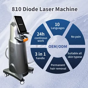 Nieuwkomers Lasermachine 810 808nm Diode Laser Ontharing Machine Met Koelsysteem Laser Ontharing Onbeperkte Flitsen