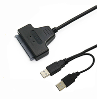 Câble Sata Usb2.0 double câble USB 2.0 vers SATA 7 + 15 broches 22 broches pour disque dur 2.5 "câble Ssd