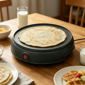 Machine à crêpes automatique 9,3 pouces avec contrôle automatique de la température, plaque antiadhésive facile à nettoyer pour une utilisation à la maison et en cuisine - Product Image 4