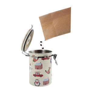 Boîte à café/thé en acier inoxydable de style NOËL, hermétique - Product Image 6