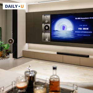 Cabinet <span class=keywords><strong>TV</strong></span> in stile moderno personalizzato <span class=keywords><strong>con</strong></span> <span class=keywords><strong>pannello</strong></span> <span class=keywords><strong>porta</strong></span> in Rattan <span class=keywords><strong>con</strong></span> <span class=keywords><strong>pannello</strong></span> rivestito in pietra <span class=keywords><strong>con</strong></span> <span class=keywords><strong>pannello</strong></span> a strato decorativo incorporato - Product Image 4