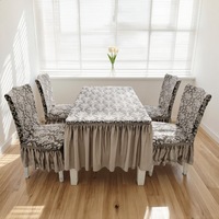 Ensemble de housses universelles modernes en jacquard tricoté intégré pour chaises de salle à manger et tabourets, épaissies, durables, pour usage domestique toutes saisons