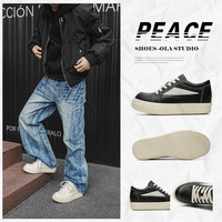 Chaussures pour hommes en cuir de vachette de première qualité, à lacets, durables, à semelle épaisse, augmentant la taille de 8 cm, style américain, pour l'automne