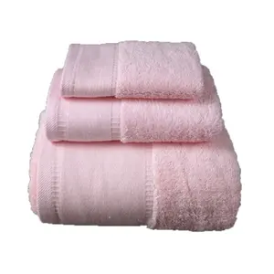 Atacado cores rosa ultra macias luxo 100% algodão turco ou bambu toalhas de banho