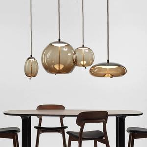 Lámpara colgante creativa restaurante cocina comedor Bar bola de cristal ahumado luces colgantes para comedor - Product Image 3