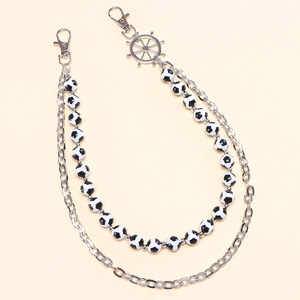 Double Layer Soccer Ball Waist <b>Chain</b> Zinc Alloy Punk Style <b>Jeans</b> Hanging <b>Chain</b> Daily Wear Fashion Body <b>Chain</b> - Product Image 6