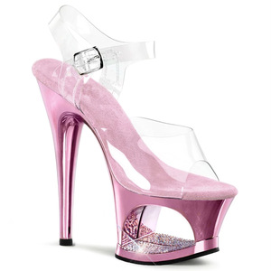 Sandales à talons aiguilles transparents pour femmes, plate-forme à gros talons, strass, <span class=keywords><strong>talon</strong></span> haut de 17 <span class=keywords><strong>Cm</strong></span>, style fermé, Sexy, été, 2022 - Product Image 5