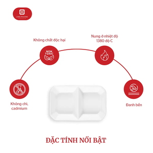 Bol à Condiments Rectangulaire en Porcelaine avec Compartiments-Plat de Trempage et de Service de Qualité Horeca de Vietnam Usine - Product Image 4