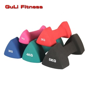 Haltères triangulaires multicolores 1/2/3/4/5 kg en fonte recouverte de néoprène PVC, haltères hexagonaux solides en vinyle - Product Image 2