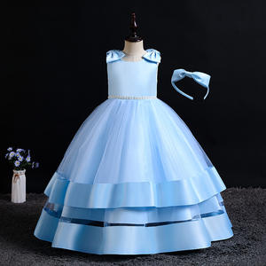 Robe de demoiselle d'honneur pour filles, jupe blanche à volants, longueur aux genoux, robe de princesse en Tulle pour enfants, robe de baptême pour filles, W006, 2022 - Product Image 3
