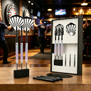 Fléchettes à pointe en acier tungstène 90% de marque privée, avec corps confortable, idéales pour les soirées entre amis et les jeux de fléchettes en intérieur - Product Image 1