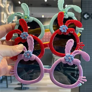 New arrival Cheap Plastic Children Baby shades rabbit frame Latest fashion girls 2023 cool funny kids sunglasses