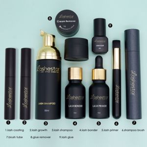 Kit de champú para pestañas de marca privada al por mayor, cepillo vegano, espuma limpiadora para pestañas, limpiador de extensiones, set de champú para pestañas - Product Image 1