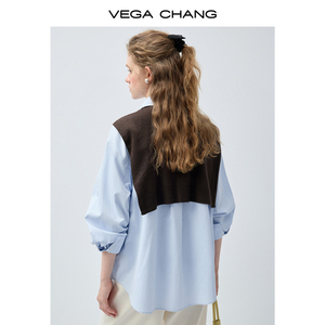 <span class=keywords><strong>Camicia</strong></span> Primaverile/Autunnale da Donna VEGA CHANG: Blusa Elegante a Strati con Scialle - Product Image 3