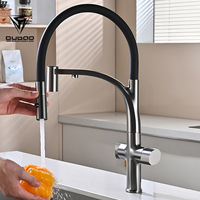 Robinet de cuisine moderne de luxe avec cascade, douchette extractible et purificateur d'eau
