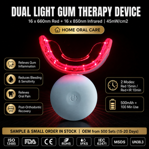 Dispositivo per Terapia a Luce Rossa Approvato FDA per la Cura Orale dei <span class=keywords><strong>Denti</strong></span> - Vassoio Dentale in Silicone a Doppia Lunghezza d'Onda 660nm+850nm per la <span class=keywords><strong>Salute</strong></span> delle Gengive - Product Image 1