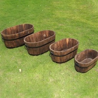 Offre Spéciale bois jardin succulentes Pots Rectangle creux boîte fleur herbe planteur plante rainure lit en bois Pot de fleur fournitures de jardin