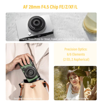 Objectif d'appareil photo plein format Viltrox AF 28mm F4.5 pour Sony FE, Nikon Z, Fujifilm XF, Leica Lumix L Mount, objectif pancake autofocus