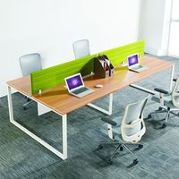 Muebles de Oficina para Coworking, Escritorio para Computadora, Estación de Trabajo para Empleados, Escritorio de Oficina, Estaciones de Trabajo Combinadas con Pantalla para 2 o 4 Personas