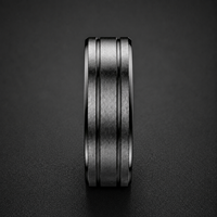 Bague d'éternité unisexe en acier titane, style décontracté, géométrique en U, rainurée et biseautée, finition mate, personnalisable, vente en gros JLM