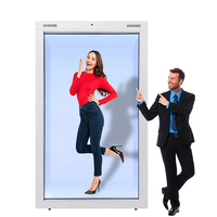 86 ''holográfica 3D pantalla publicidad AI holograma transparente Lcd caja de exhibición para evento
