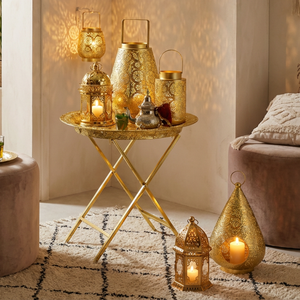2026 New Design Wholesale Arab Ramadan Antique Gold <strong>Moroccan</strong> Lanterns Eid Mubarak <strong>Decor</strong> for Home and Wedding Supplier - Product Image 2
