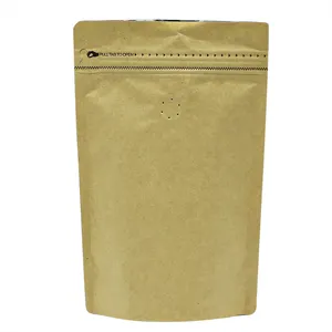 Bolsa de alumínio laminado 1kg 250g 1lb stand up/bolsa de folha branca fosca/saco de café com fecho de correr com válvula
