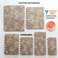 Carnet de notes rechargeable à disques, couverture rigide, disques en aluminium, cuir PU de qualité supérieure, papeterie de luxe pour le bureau, cadeau d'entreprise