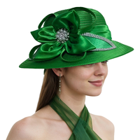 Chapeau bibi de luxe pour femme, style personnalisé, en tissu satiné unique, idéal pour l'église, les fêtes et la photographie