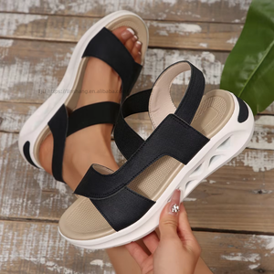 Women Color Block Beach <b>Sandals</b> Summer Men's Casual Open Toe Elastic Strap Wedge <b>Sandals</b> Sports Soft Sole - Product Image 6