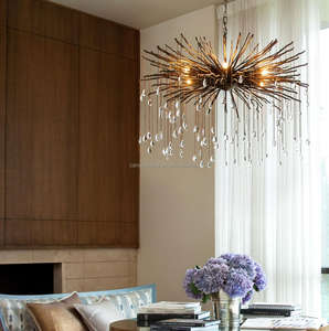 ثريا <span class=keywords><strong>Fen</strong></span> island حديثة فاخرة لغرف المعيشة وفروع شجرة وقطرات مطر مصباح إضاءة معلق لفندق وفيلا - Product Image 1