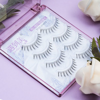 A1 Vente en gros 5 paires de cils synthétiques personnalisés 3D naturels avec bande transparente, faits à la main, volume naturel spectaculaire