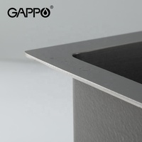 Gappo Évier de cuisine multifonction noir Évier de cuisine moderne Évier de cuisine cascade GS7850-6R acier inoxydable 3mm brossé 5 ans