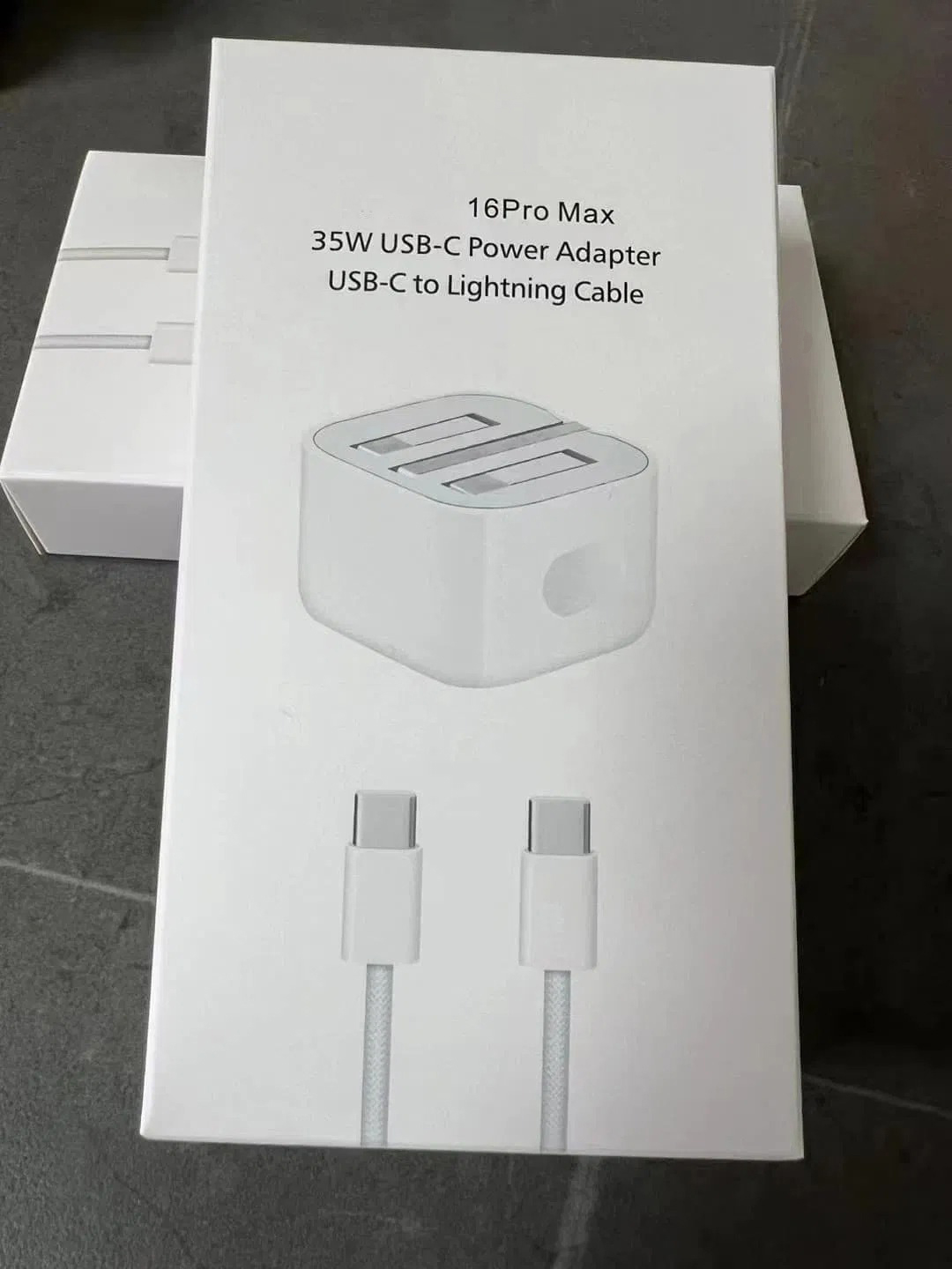 Blanco/PD 25W (cable de datos IP14/Tipo C - 8 pines + kit combo)