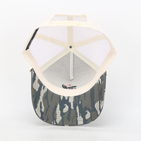 Casquette de baseball à logo personnalisé en gros pour hommes, casquette à 5 panneaux, visière plate, broderie 3D, blanche