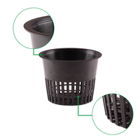 Pot en filet hydroponique biodégradable durable et écologique noir de 3 pouces, pot en maille plastique pour culture en eau profonde, pépinière, orchidée, fleur