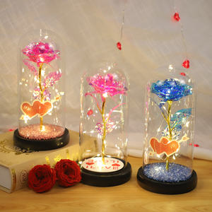 Cúpula de cristal de flor interna de hermoso diseño con corazón con base en el interior de plástico - Product Image 6