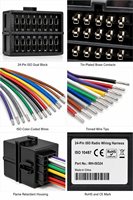 Harness Kabel Radio Stereo Mobil Universal 24-Pin ISO Adapter 2-DIN Tembaga Berlapis Timah IP67/IP68 12V/24V